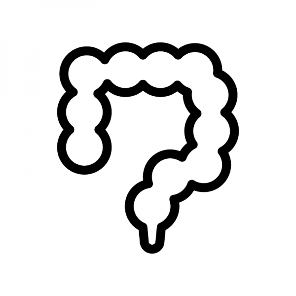 大腸のシルエット02 | 無料のAi・PNG白黒シルエットイラスト