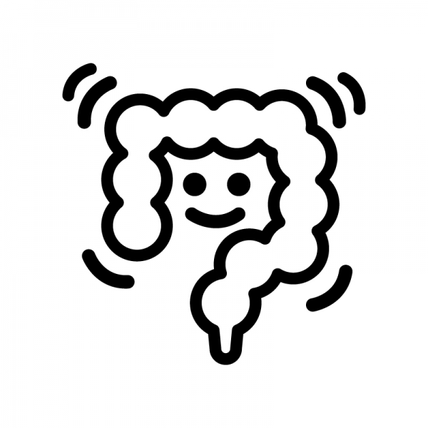 腸内環境が良い腸のシルエット04 | 無料のAi・PNG白黒シルエットイラスト