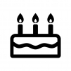 誕生日ケーキの白黒シルエットイラスト02