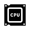 CPUの白黒シルエットイラスト04