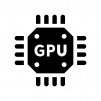 GPUの白黒シルエットイラスト