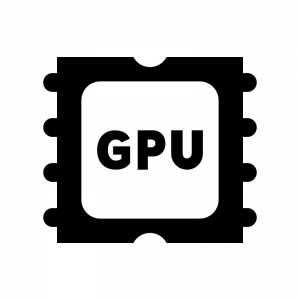 GPUの白黒シルエットイラスト03