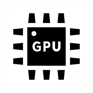 GPUの白黒シルエットイラスト04