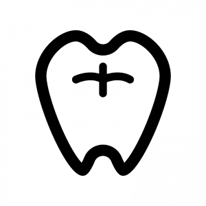 歯の白黒シルエットイラスト03