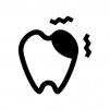 虫歯の白黒シルエットイラスト02