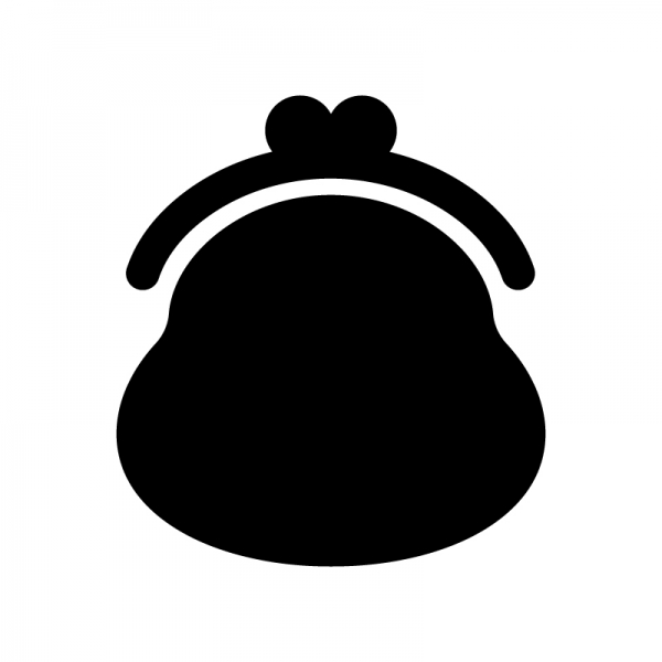 がま口財布のシルエット03 | 無料のAi・PNG白黒シルエットイラスト