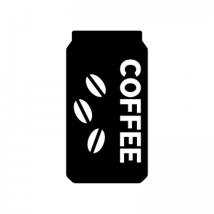 缶コーヒーの白黒シルエットイラスト02