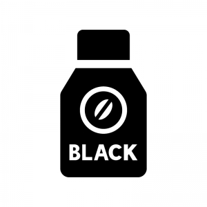 ブラックの缶コーヒーの白黒シルエットイラスト