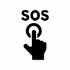 SOSボタンの白黒シルエットイラスト