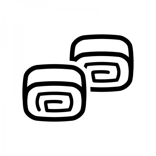 玉子焼きのシルエット | 無料のAi・PNG白黒シルエットイラスト