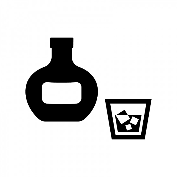 ウイスキーボトルのシルエット | 無料のAi・PNG白黒シルエットイラスト