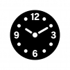 数字入り時計の白黒シルエットイラスト02