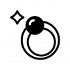 パールの指輪の白黒シルエットイラスト02
