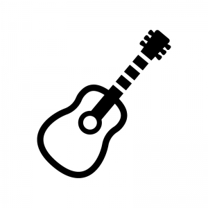 ギターの白黒シルエットイラスト02