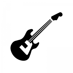 エレキギターのシルエット03 無料のai Png白黒シルエットイラスト