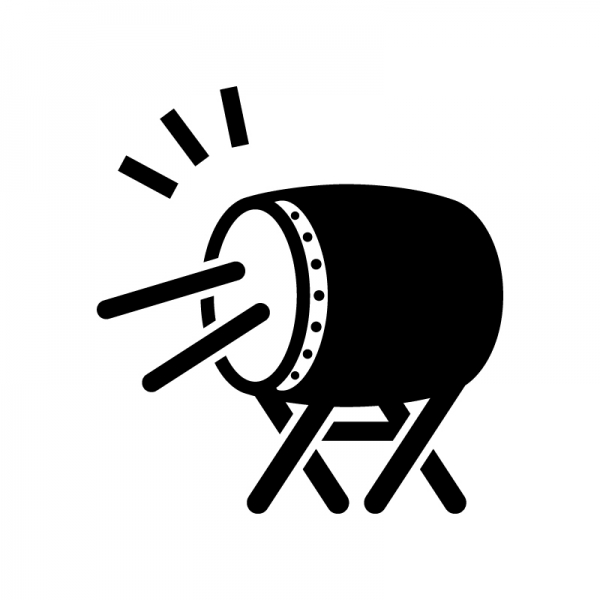 和太鼓のシルエット03 | 無料のAi・PNG白黒シルエットイラスト