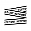 KEEP OUT・立ち入り禁止の白黒シルエットイラスト02