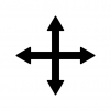 十字（クロス）カーソルのシルエットイラスト