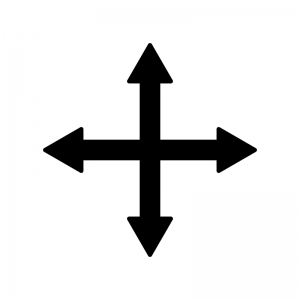 十字（クロス）カーソルのシルエットイラスト