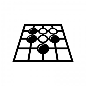 囲碁の白黒シルエットイラスト02