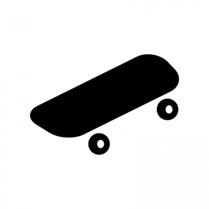 スケートボードの白黒シルエットイラスト