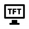 TFT液晶モニタの白黒シルエットイラスト