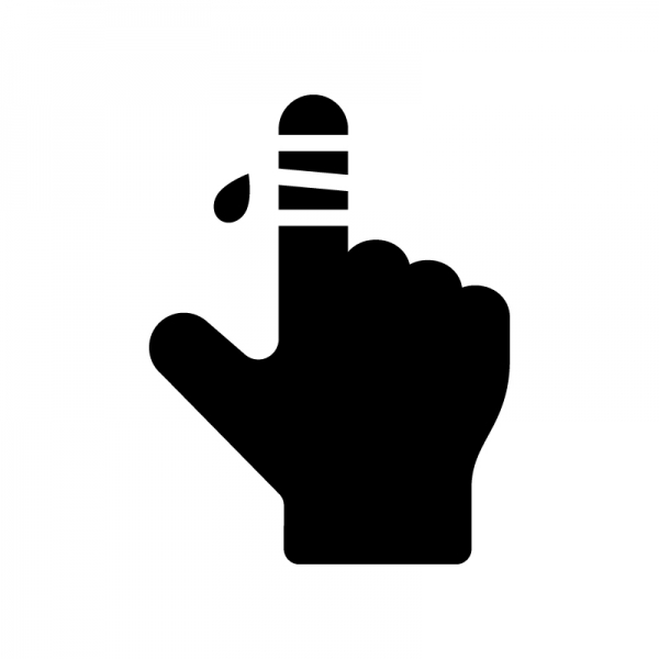 指の怪我のシルエット | 無料のAi・PNG白黒シルエットイラスト