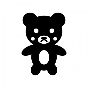 クマのぬいぐるみのシルエット 無料のai Png白黒シルエットイラスト