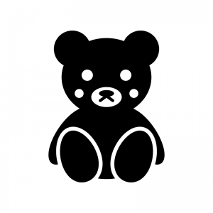 クマのぬいぐるみのシルエット02 無料のai Png白黒シルエットイラスト