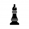 チェス・ビショップの白黒シルエットイラスト