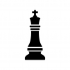 チェス・キングの白黒シルエットイラスト