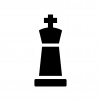チェス・キングの白黒シルエットイラスト02