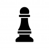 チェス・ポーンの白黒シルエットイラスト