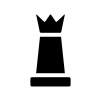 チェス・クイーンの白黒シルエットイラスト02