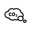 二酸化炭素（CO2）の白黒シルエットイラスト02