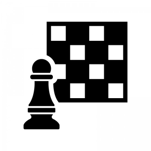 チェスの白黒シルエットイラスト