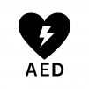 AEDの白黒シルエットイラスト
