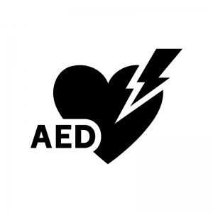 AEDの白黒シルエットイラスト02