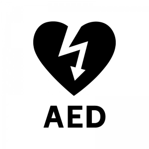 AEDの白黒シルエットイラスト04