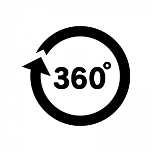 360度の白黒シルエットイラスト02