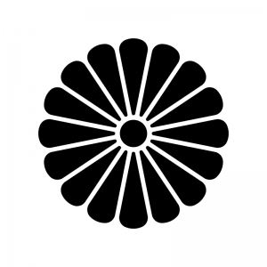 菊紋の白黒シルエットイラスト