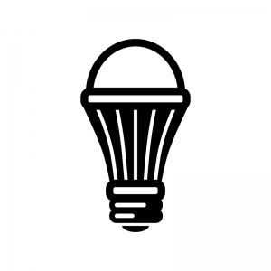 LED電球の白黒シルエットイラスト02