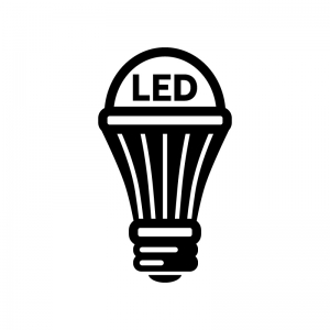 LED電球の白黒シルエットイラスト04