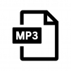 MP3ファイルの白黒シルエットイラスト