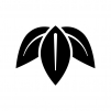 笹の葉っぱの白黒シルエットイラスト