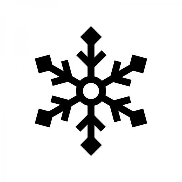 雪の結晶のシルエット09 | 無料のAi・PNG白黒シルエットイラスト