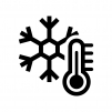 雪の結晶と温度計の白黒シルエットイラスト02
