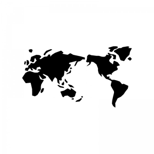 世界地図のシルエット 無料のai Png白黒シルエットイラスト