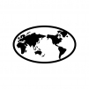 世界地図の白黒シルエットイラスト02