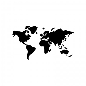世界地図のシルエット03 無料のai Png白黒シルエットイラスト